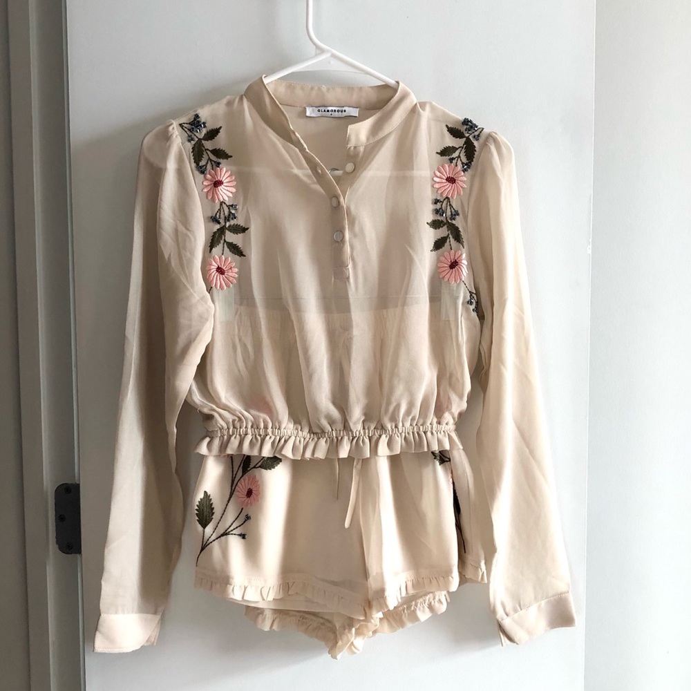 Asos Glamorous Two Piece Set In Sheer Blush With … - image 3